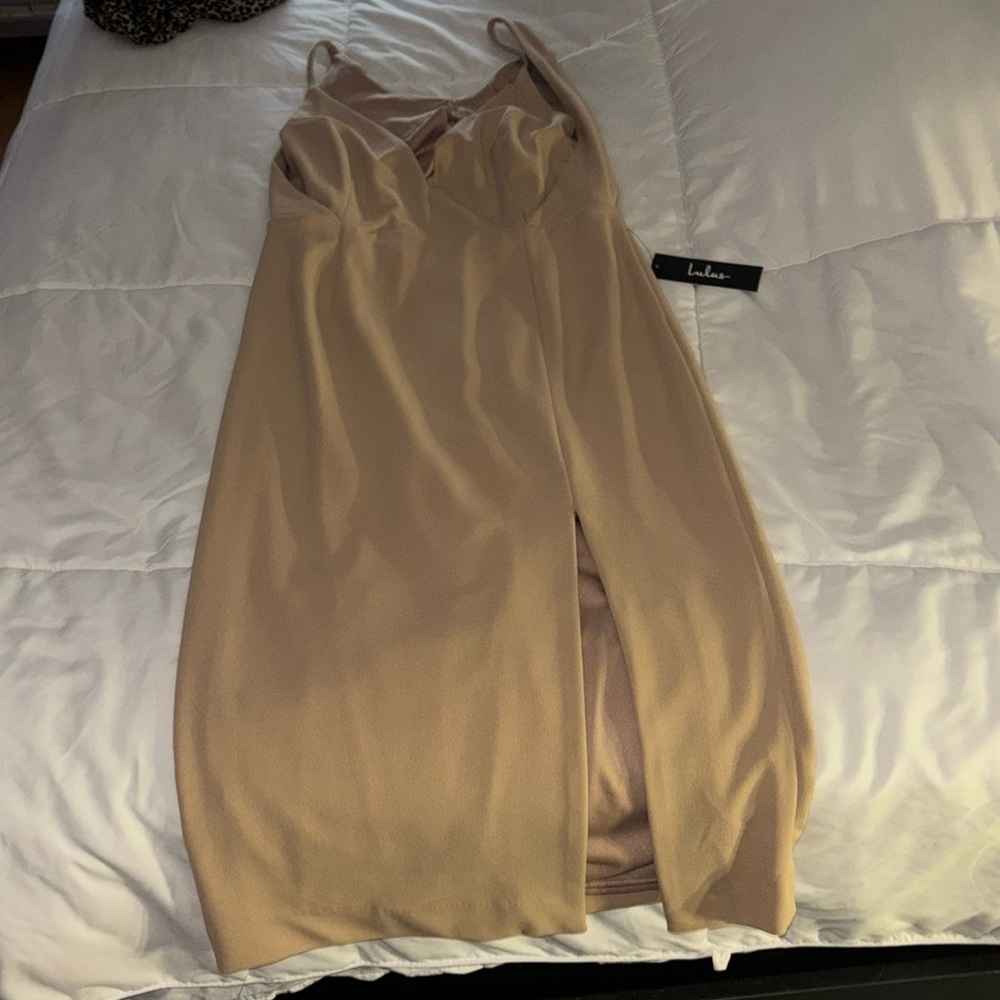 Beige bodycon dress